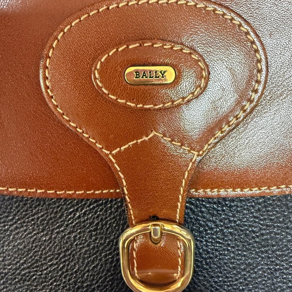Bally Brown and Black Leather Bag mint condition!